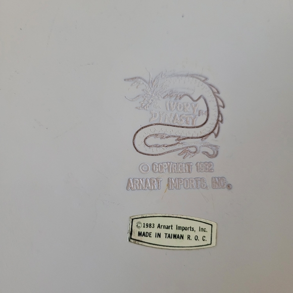 Vintage ivory dynasty plate carved - Picture 4 of 5